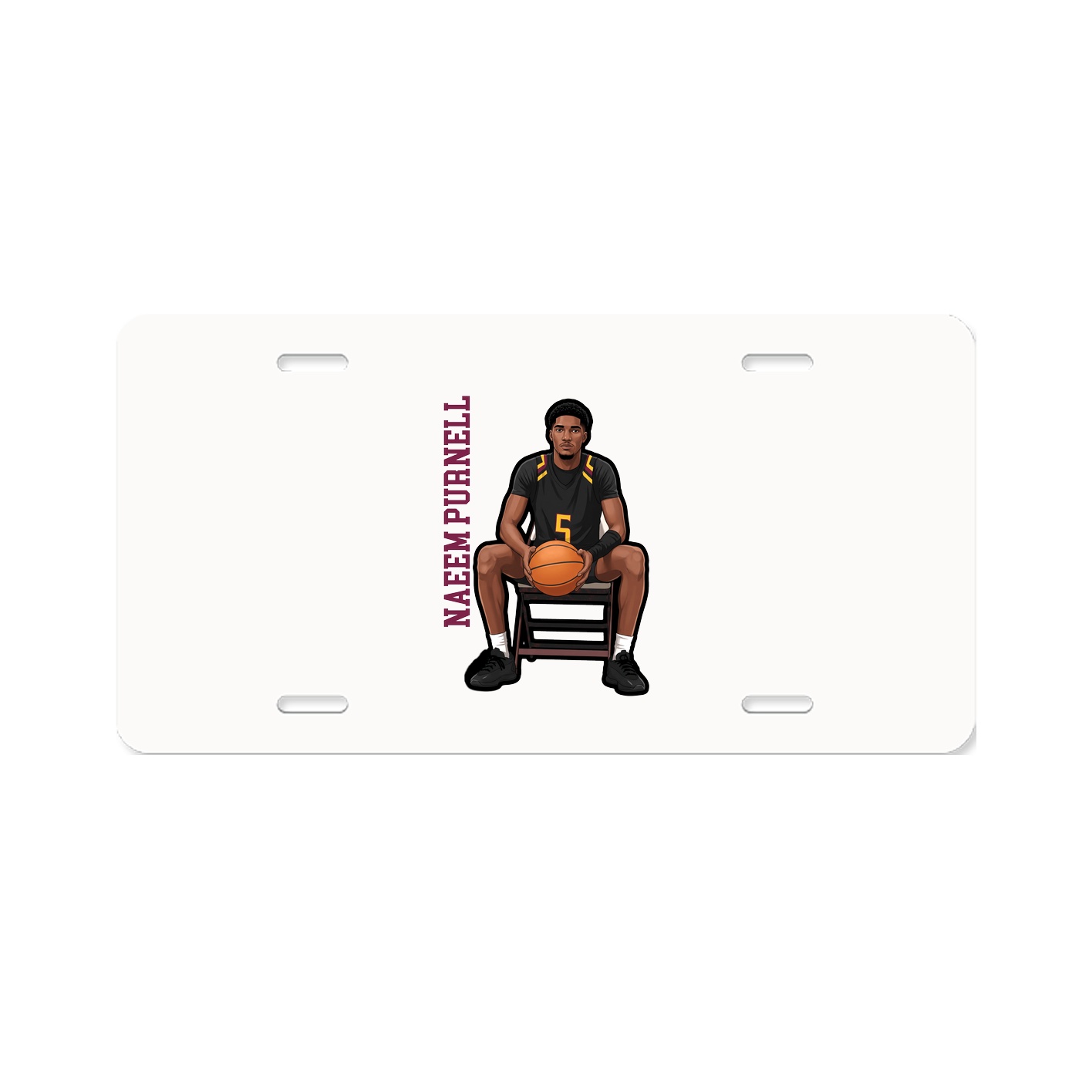 License Plate — Name Vertical in Classic