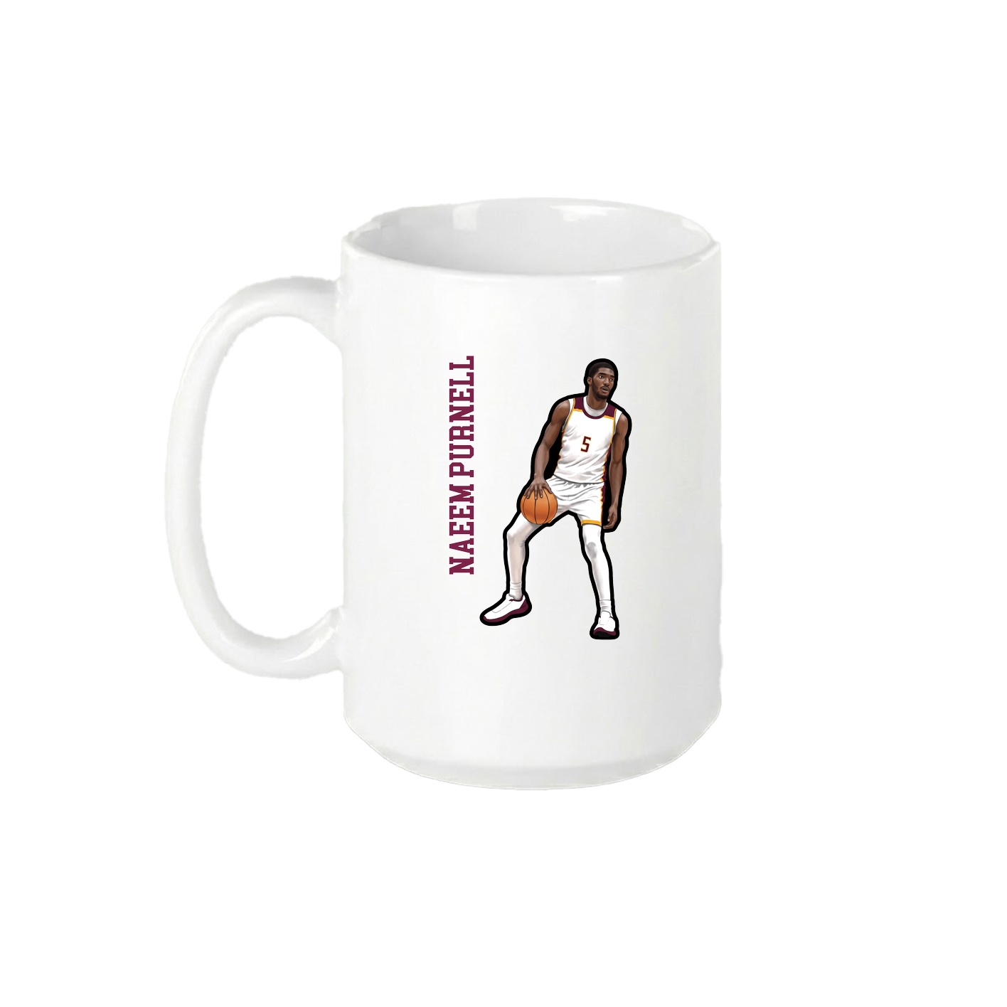 15oz Coffee Mug — Name Vertical in White