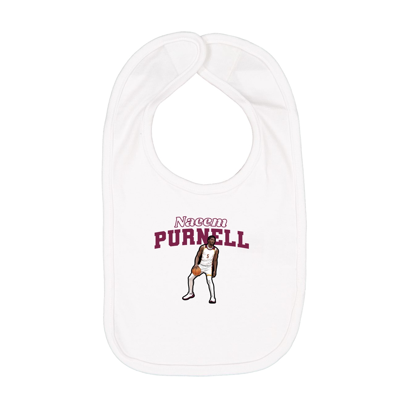 Infant Bib — Name Arch in White