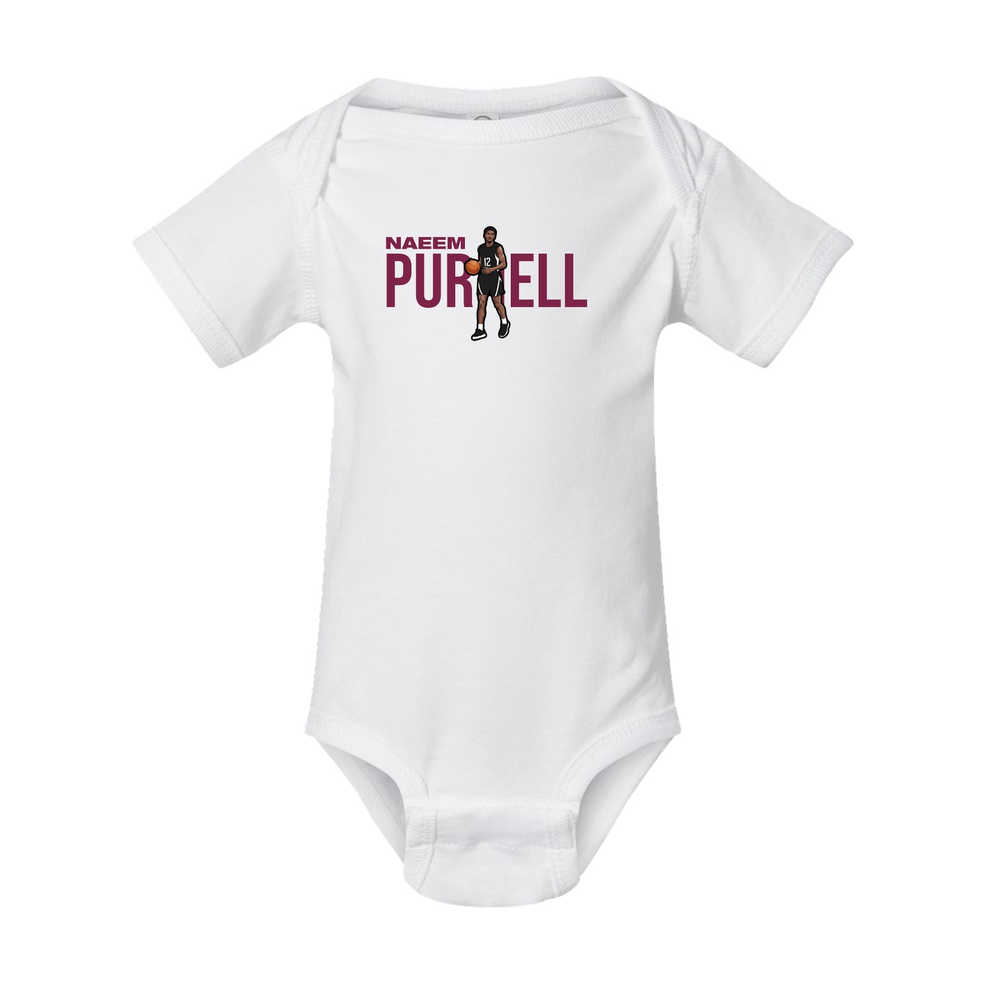 Baby Onesie — Player Name in White