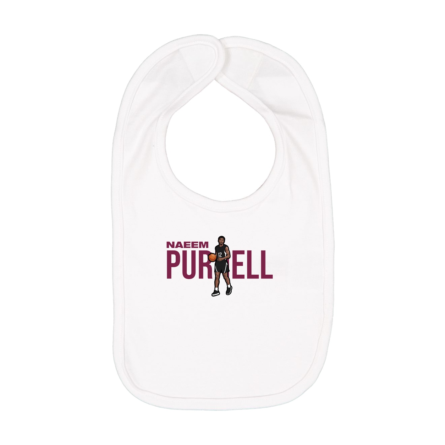 Infant Bib — Player Name in White