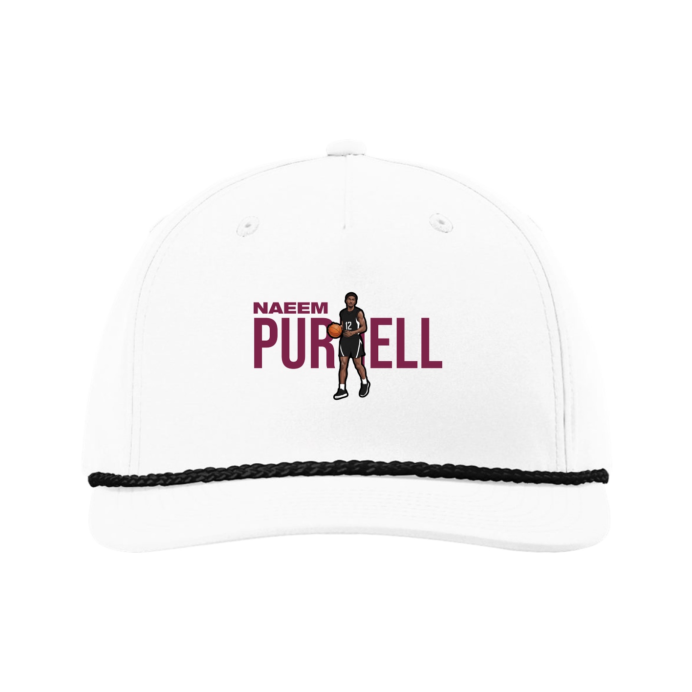 Five-Panel Classic Rope Cap — Player Name in White