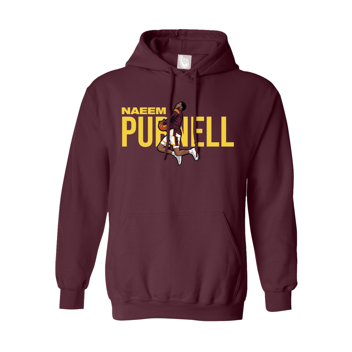 Youth Hoodie — Player Name in Maroon