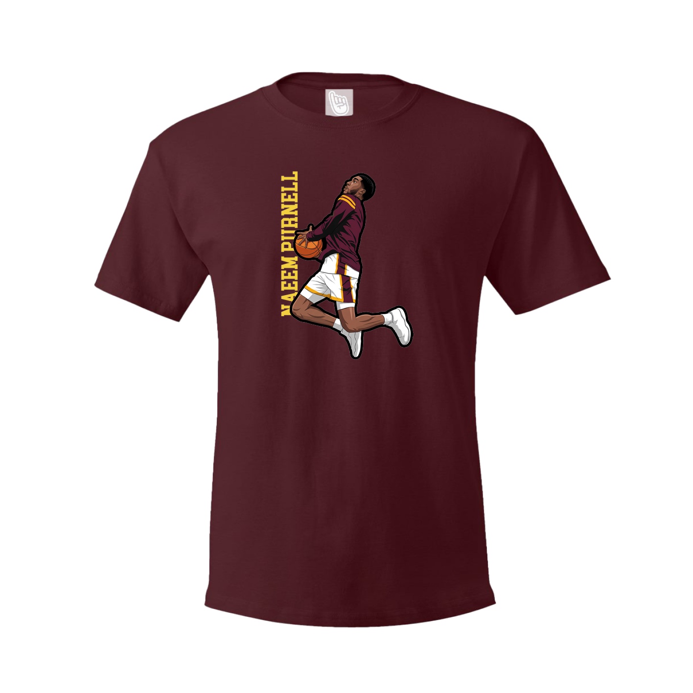 Tee — Name Vertical in Maroon