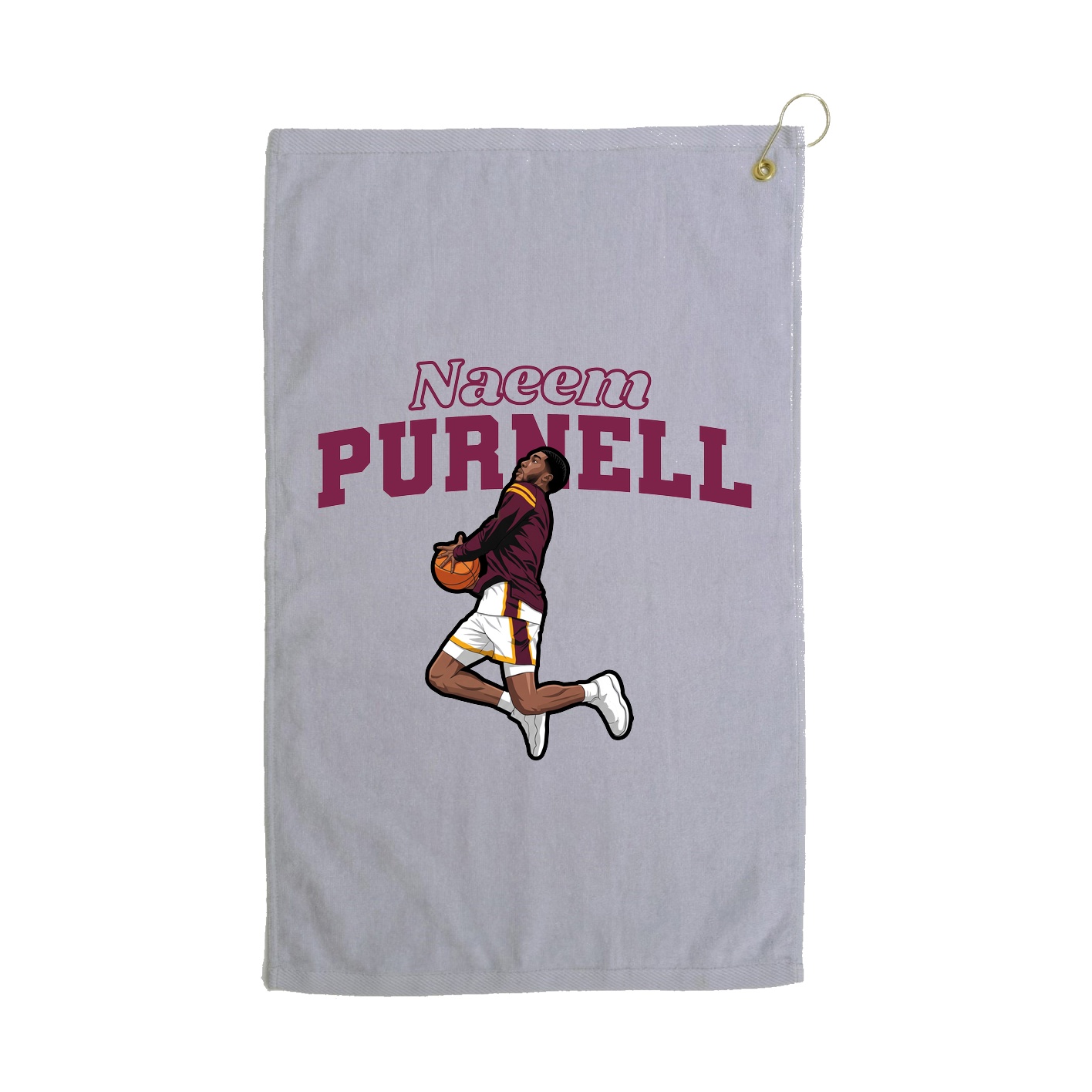 Golf Towel — Name Arch in Grey