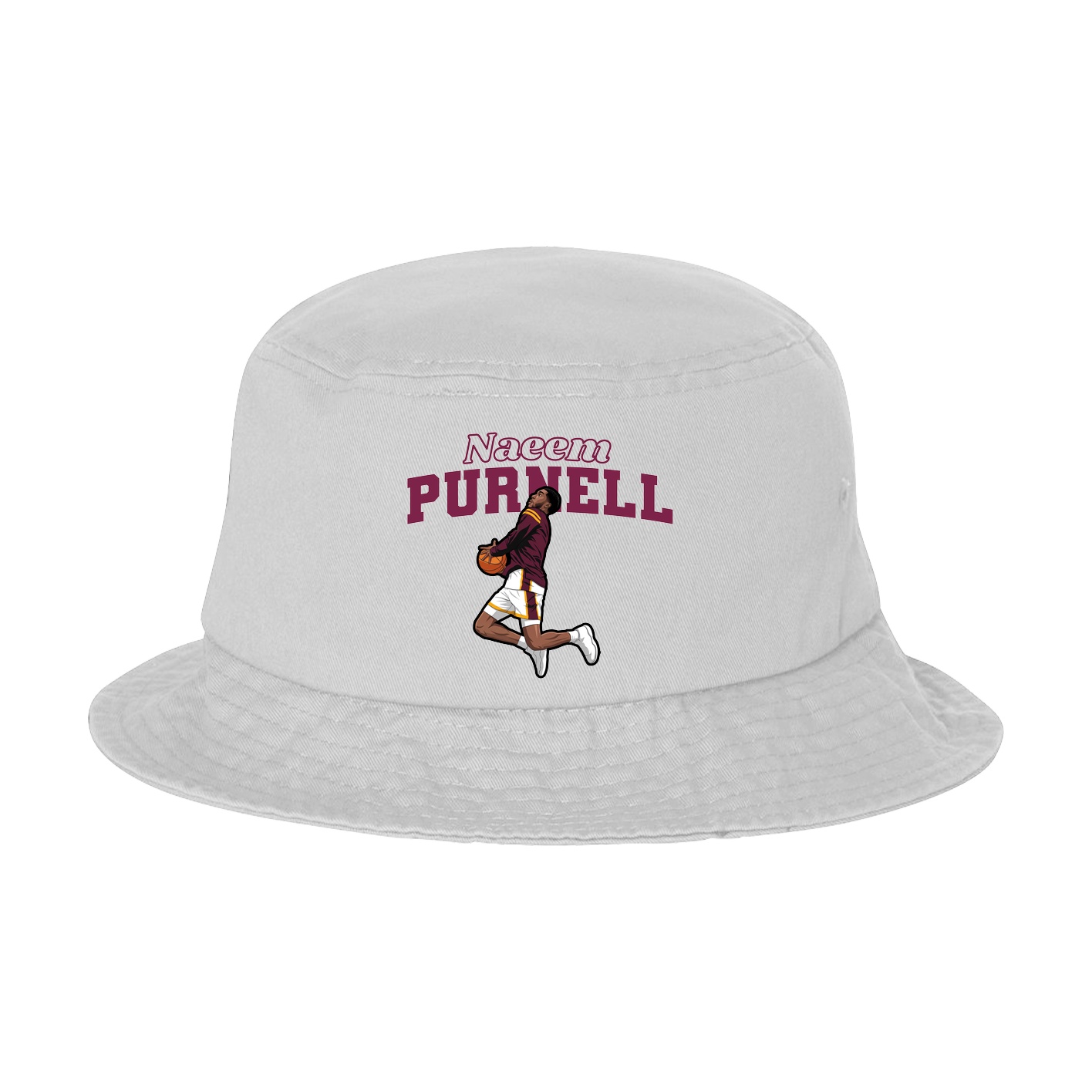 Bucket Cap — Name Arch in White