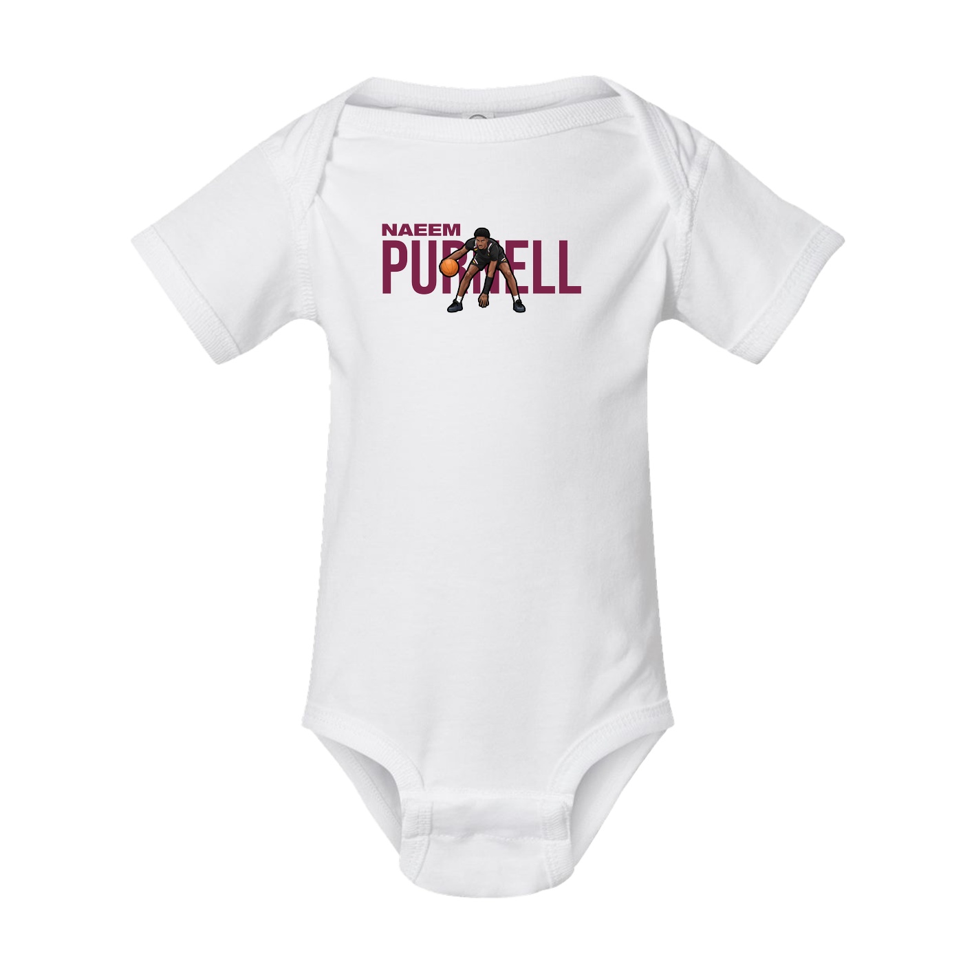 Baby Onesie — Player Name in White