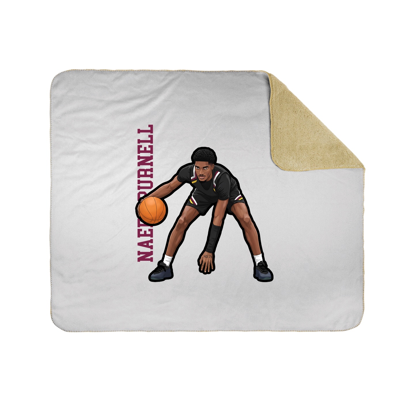 Throw Blanket — Name Vertical in White