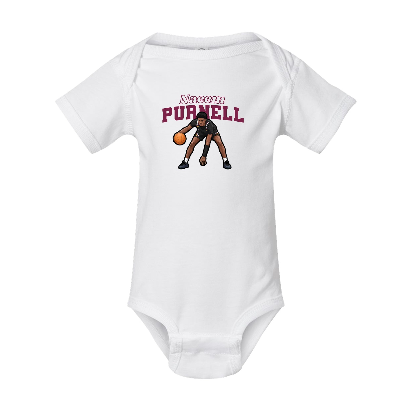 Baby Onesie — Name Arch in White