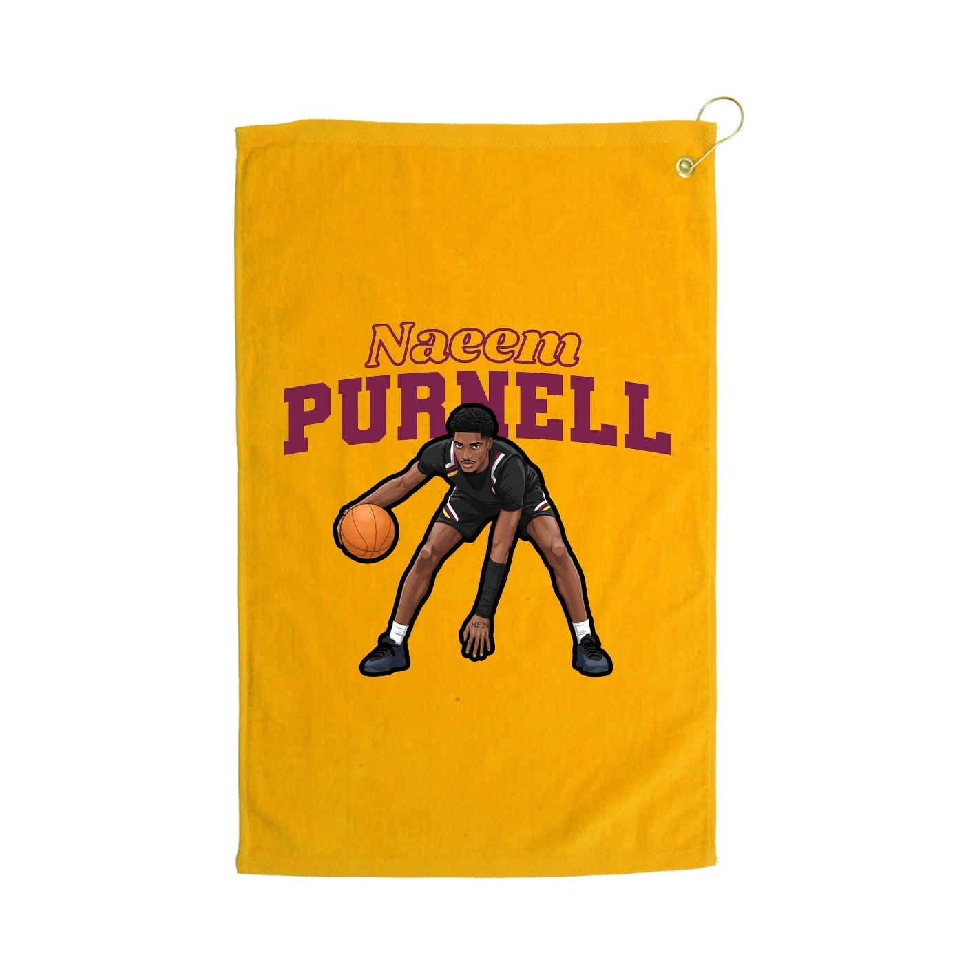 Golf Towel — Name Arch in Gold