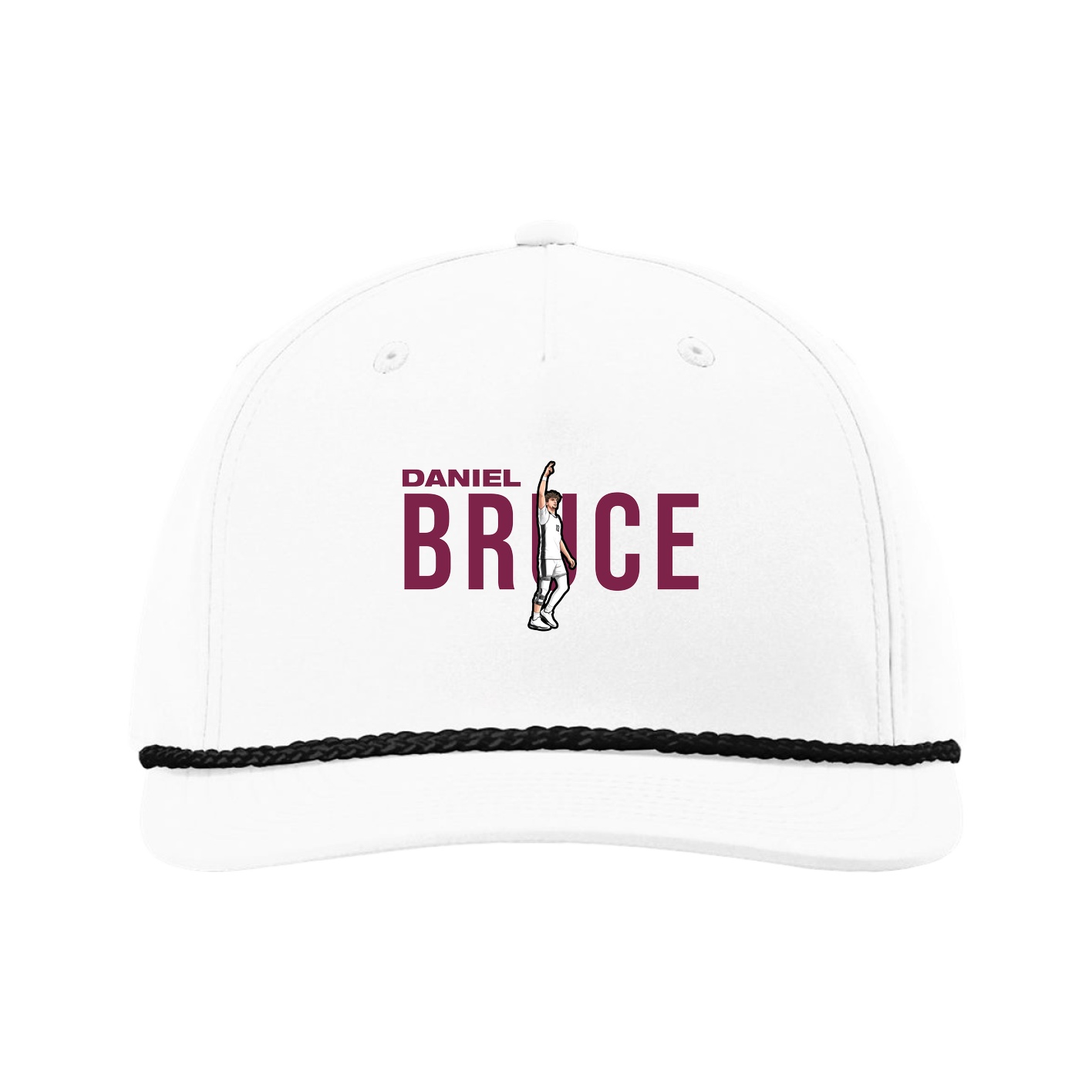 Five-Panel Classic Rope Cap — Player Name in White