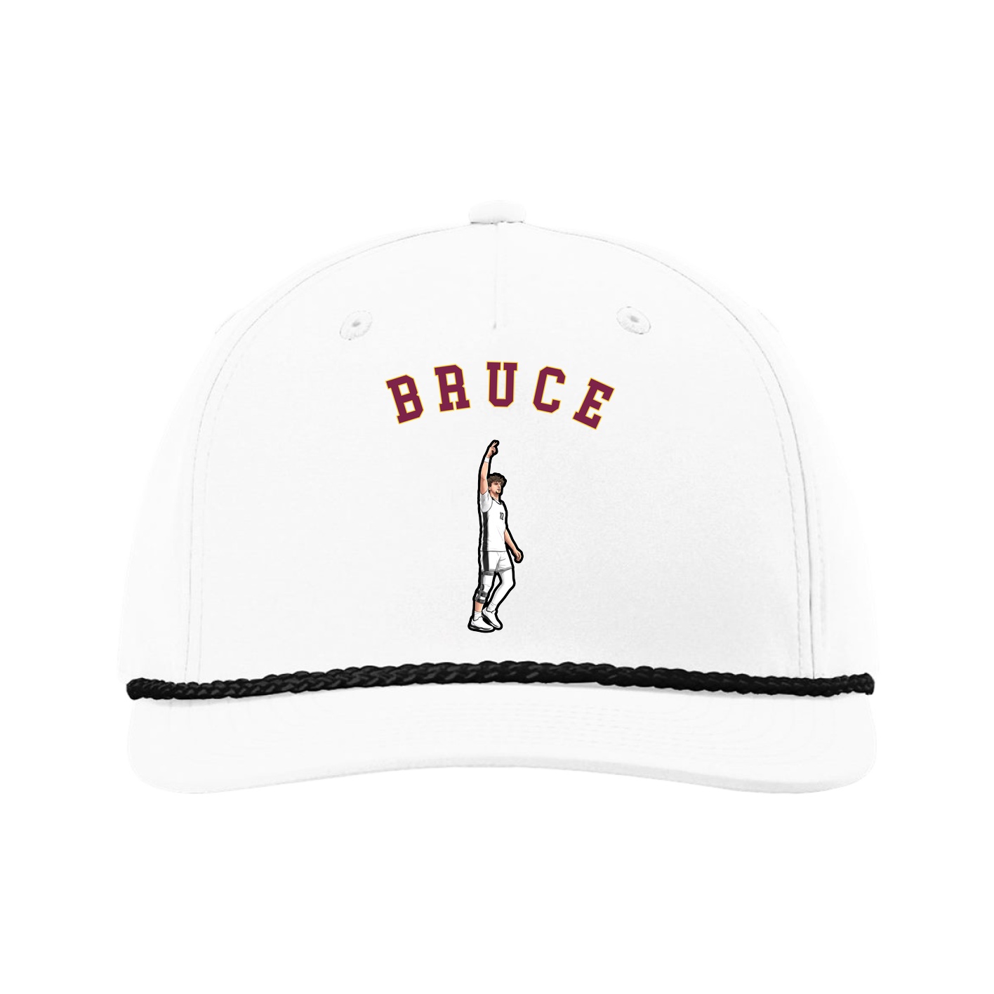 Five-Panel Classic Rope Cap — Shirsey Arch in White