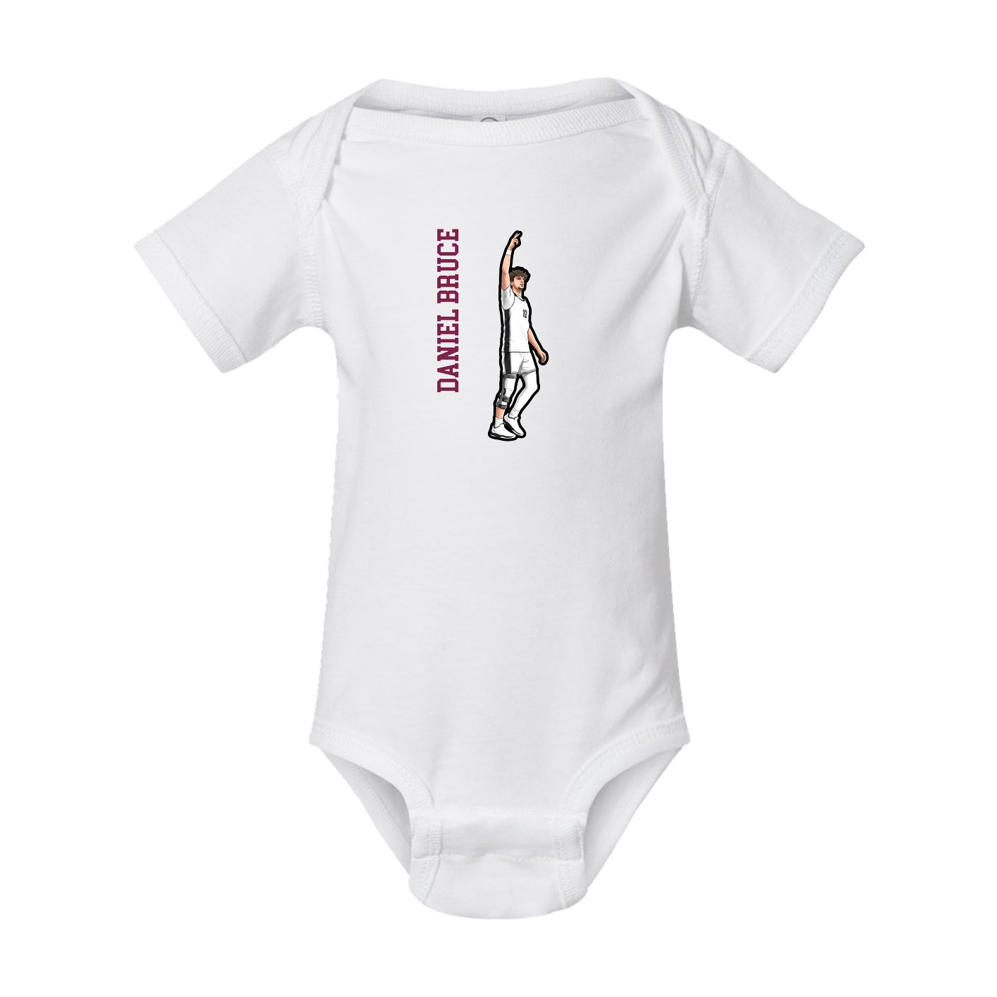 Baby Onesie — Name Vertical in White