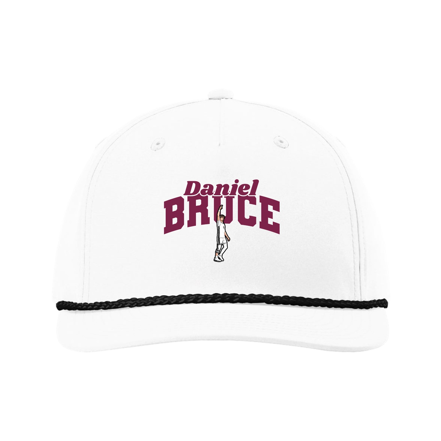 Five-Panel Classic Rope Cap — Signature Arch in White