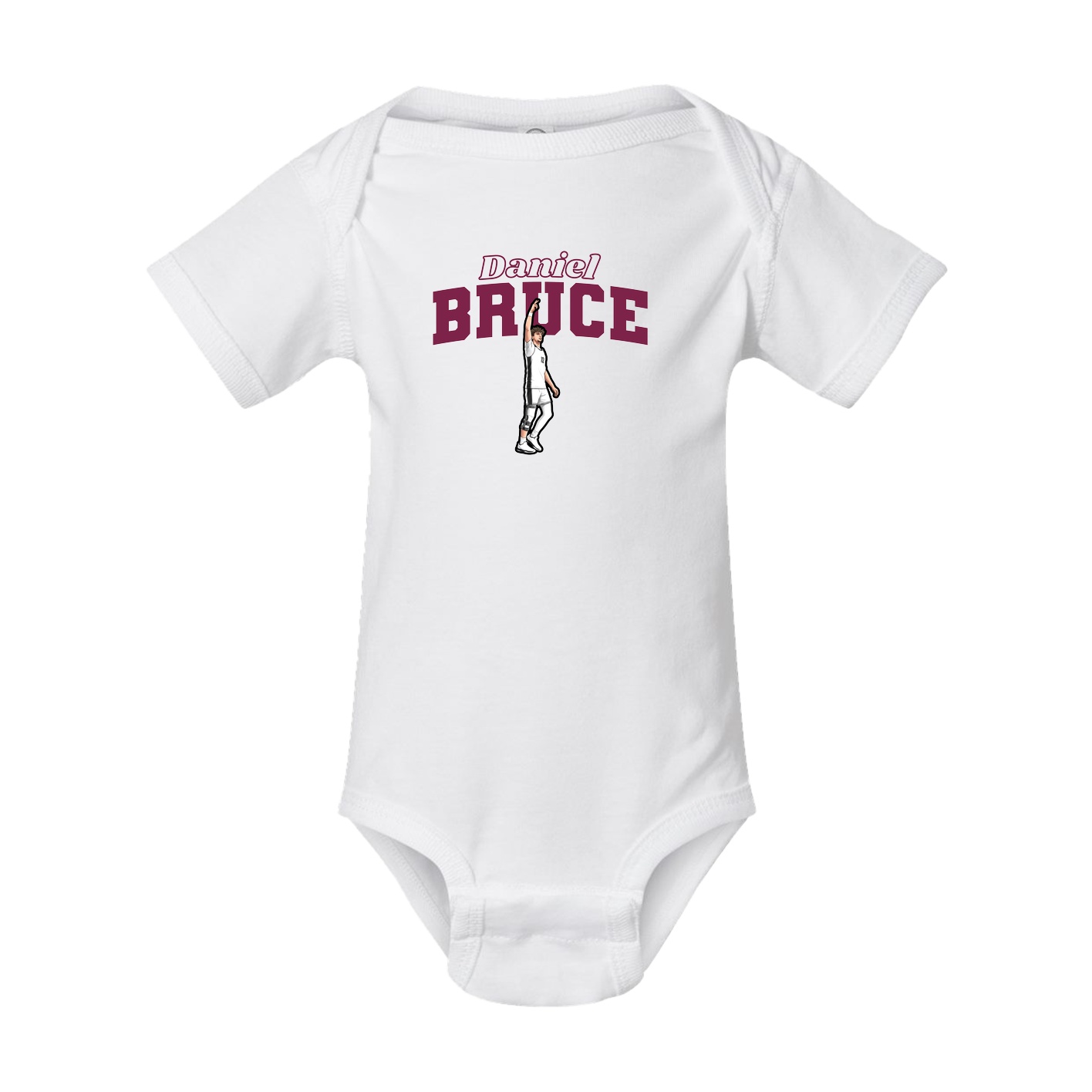 Baby Onesie — Name Arch in White