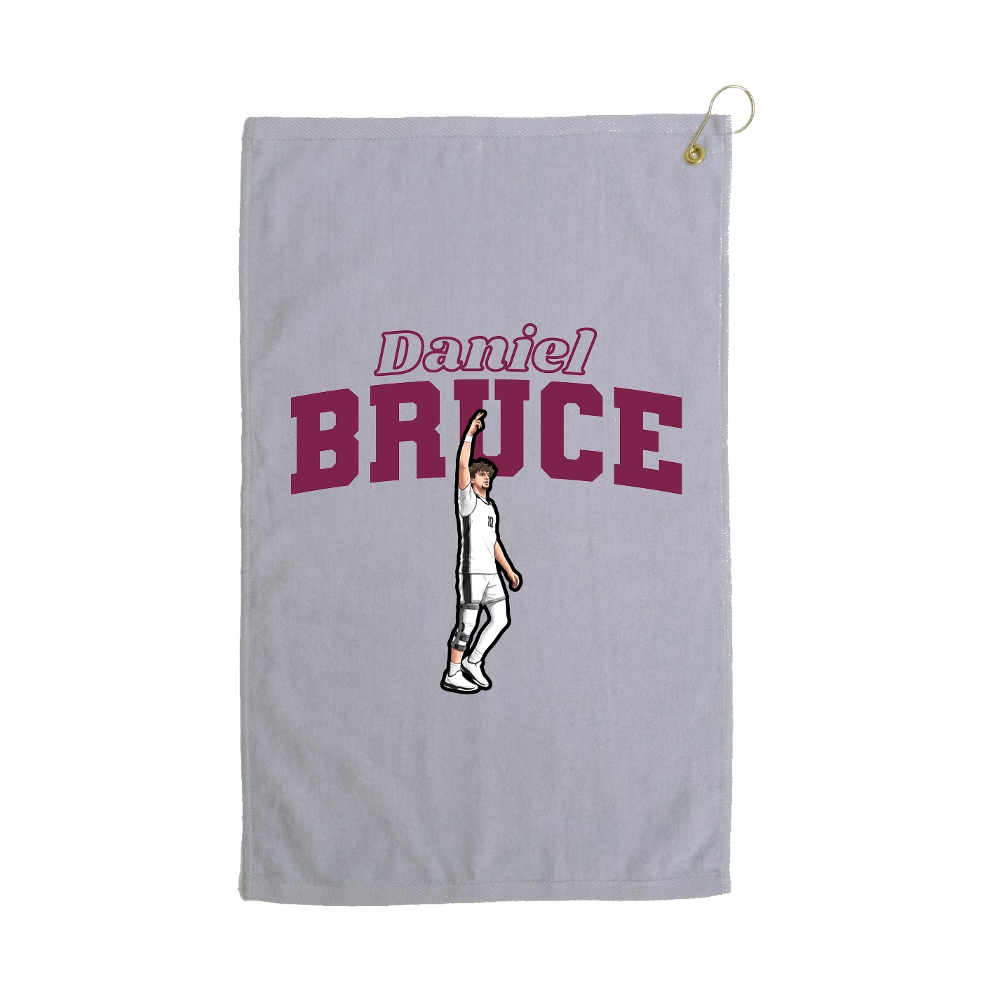 Golf Towel — Name Arch in Grey