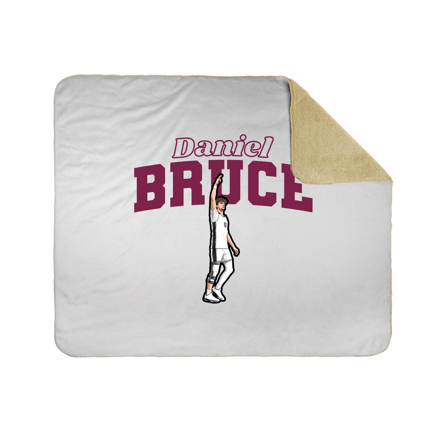 Throw Blanket — Name Arch in White