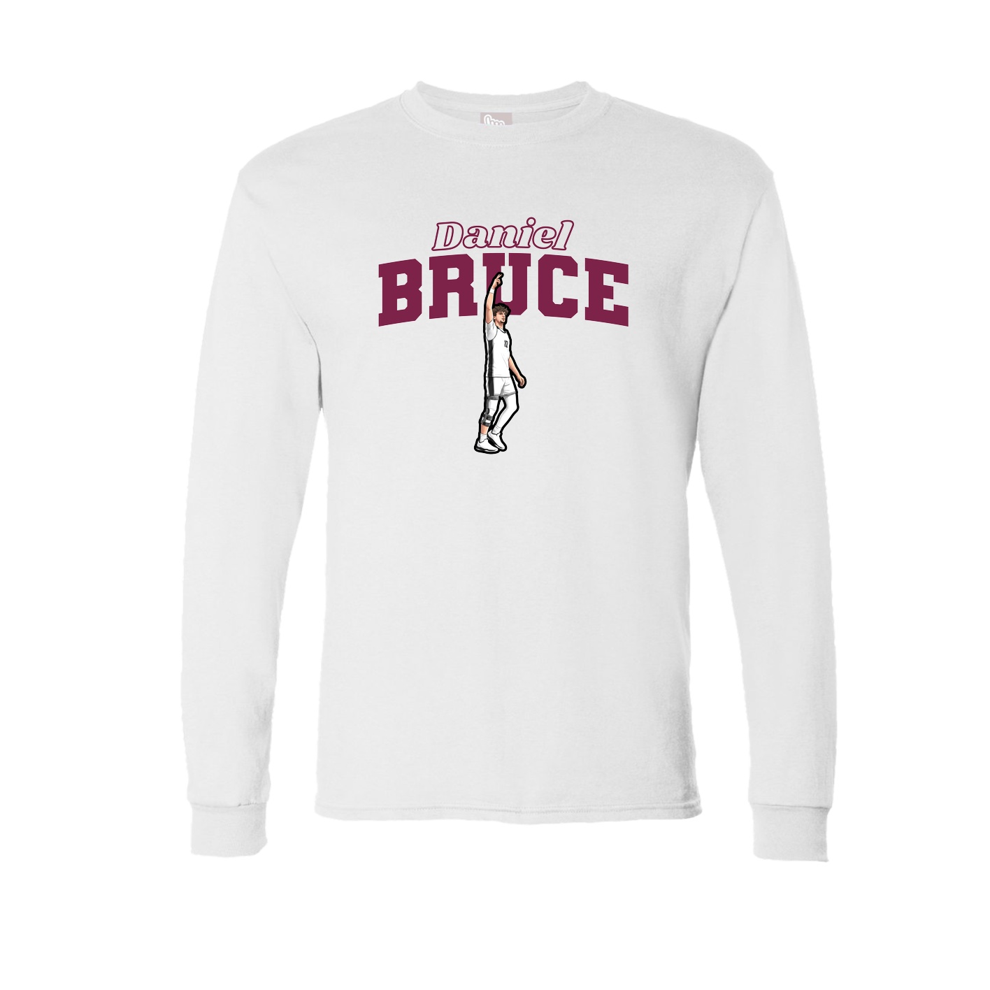 Long Sleeve Tee — Name Arch in White