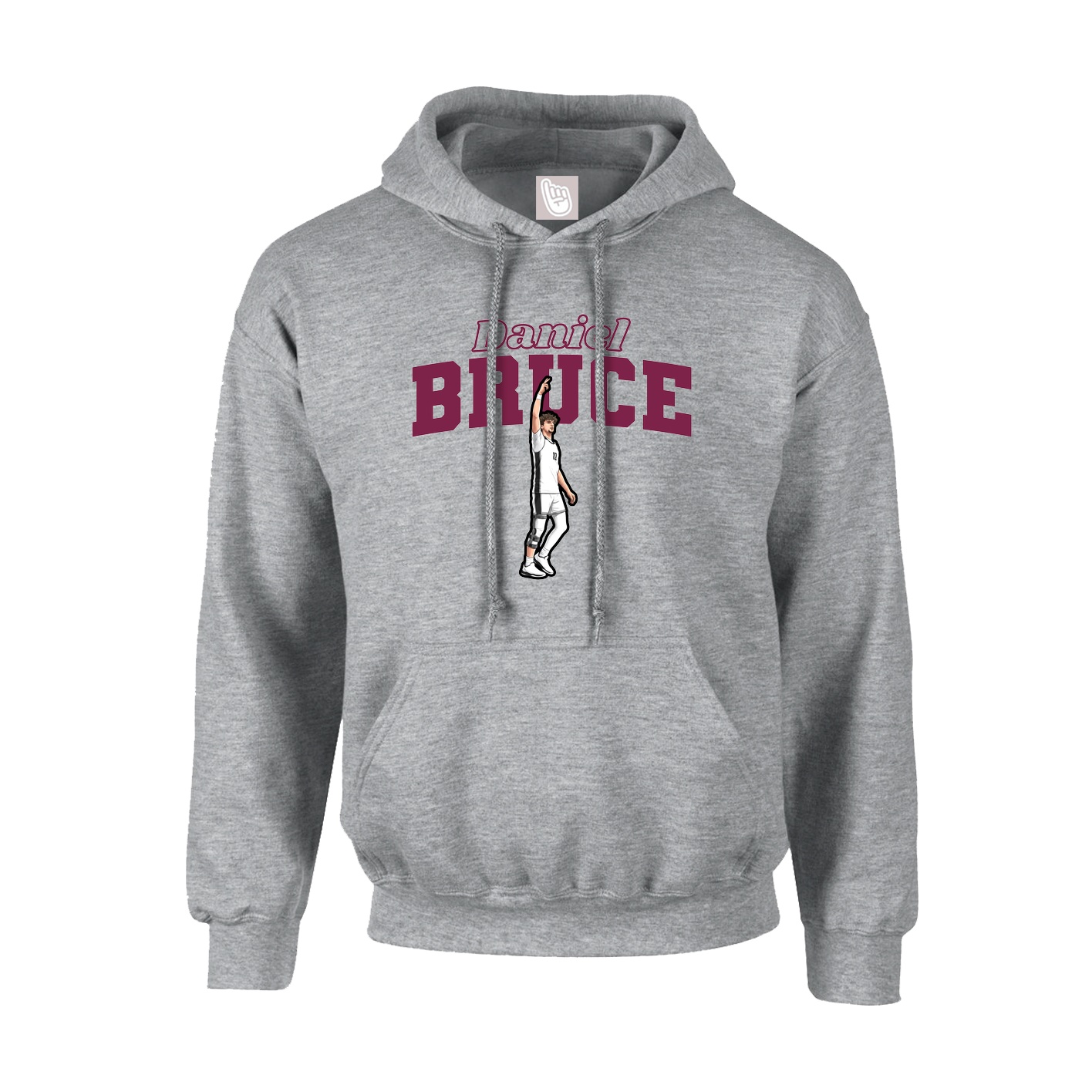 Youth Hoodie — Name Arch in Grey