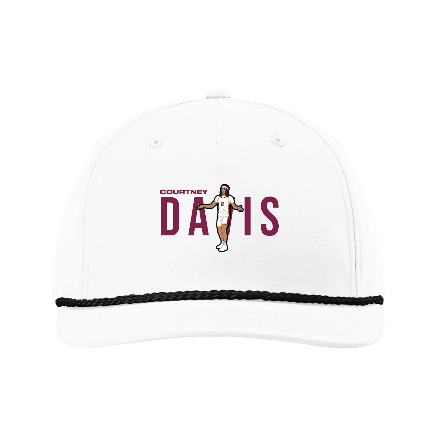 Five-Panel Classic Rope Cap — Player Name in White