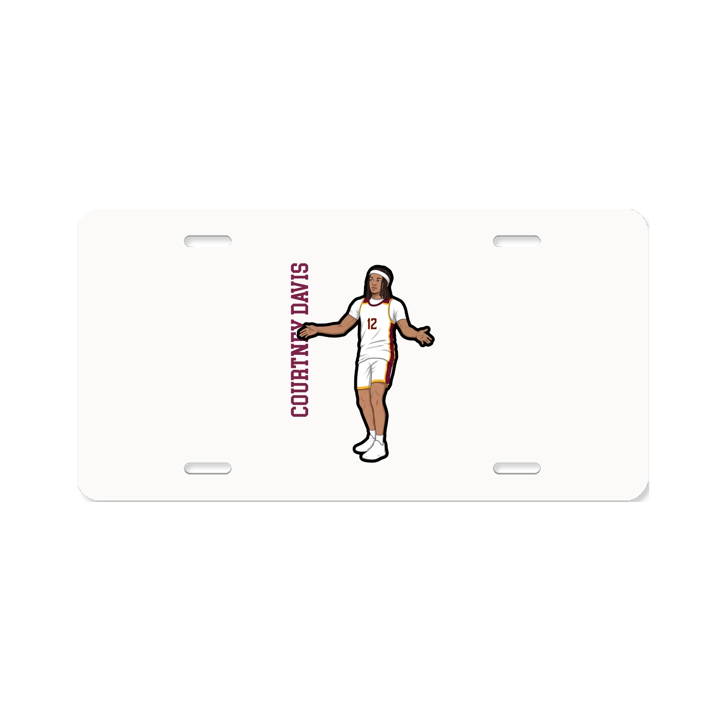 License Plate — Name Vertical in Classic