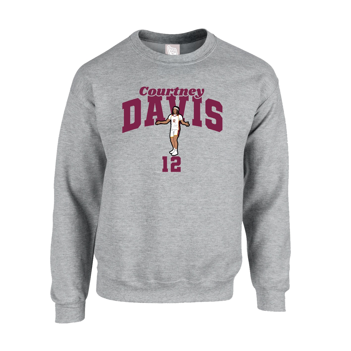 Fleece Crew — Signature Arch in Grey