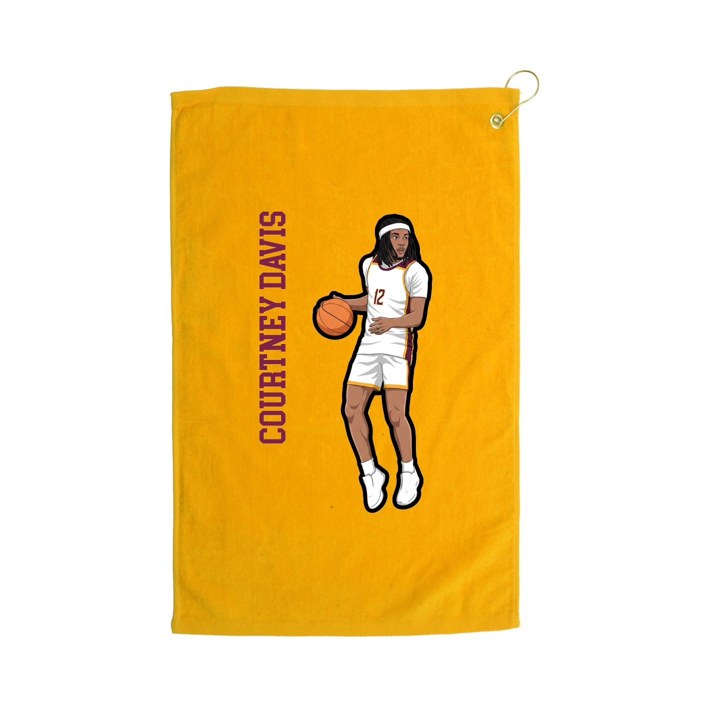 Golf Towel — Name Vertical in Gold
