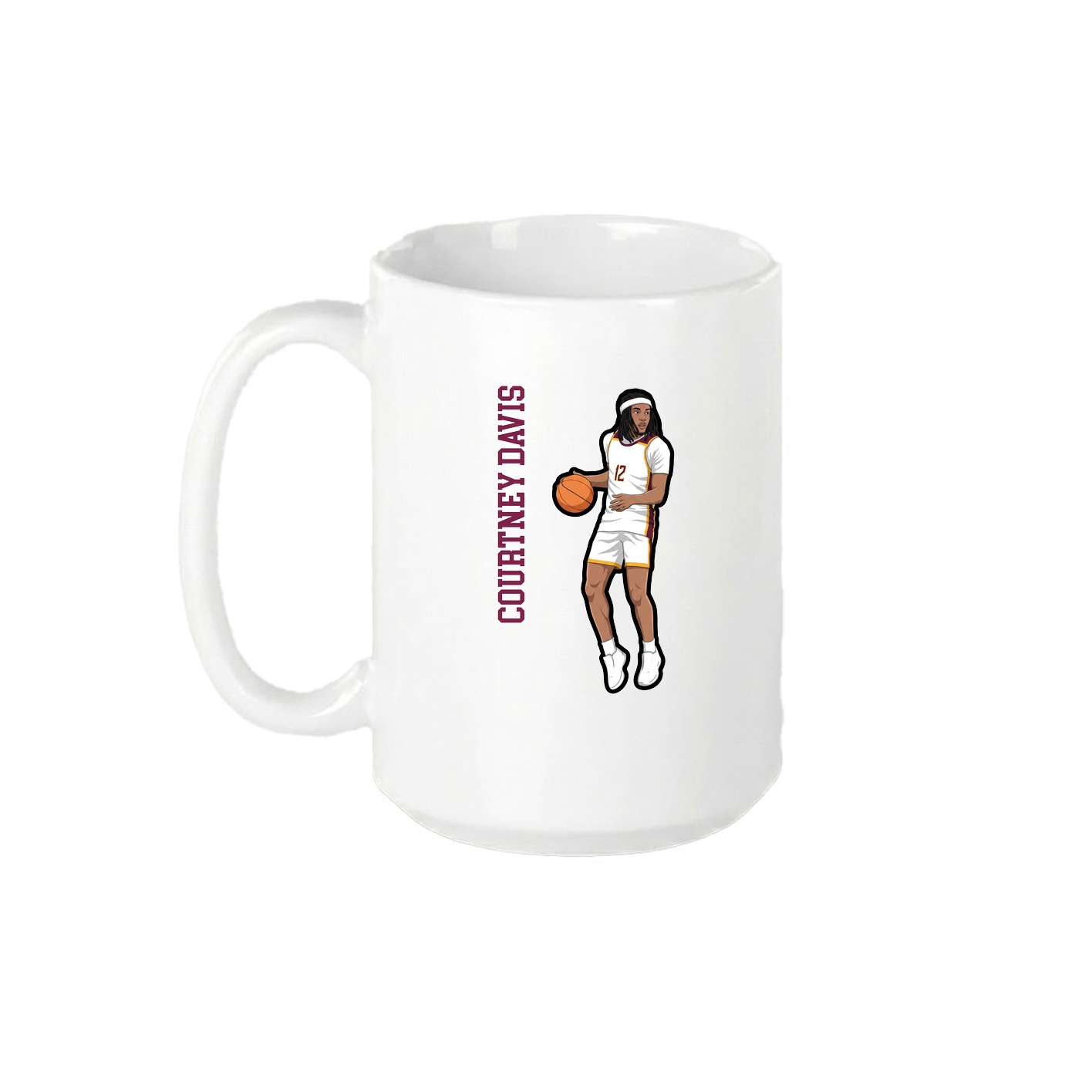 15oz Coffee Mug — Name Vertical in White