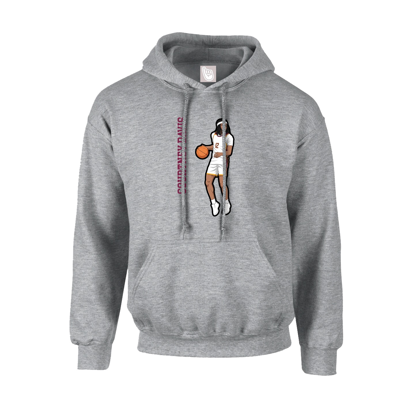 Youth Hoodie — Name Vertical in Grey