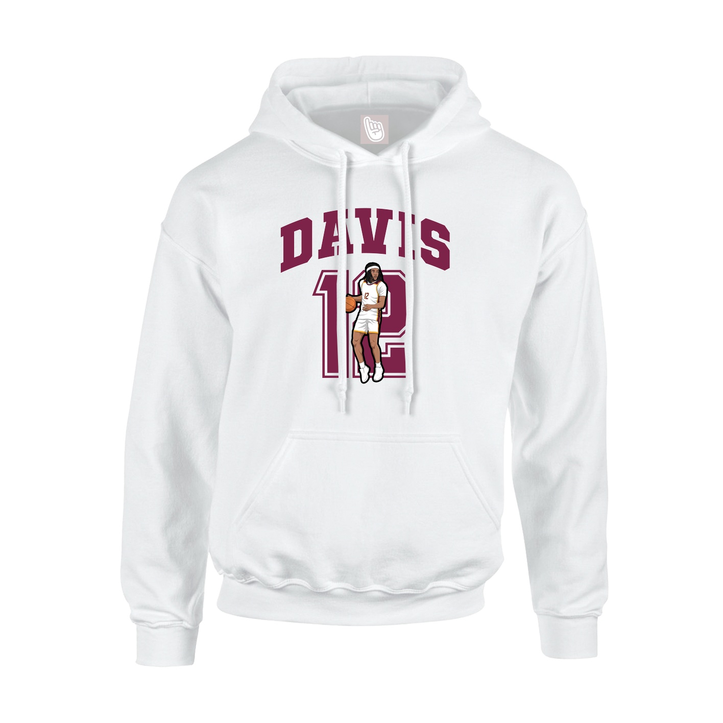 Hoodie — Number in White