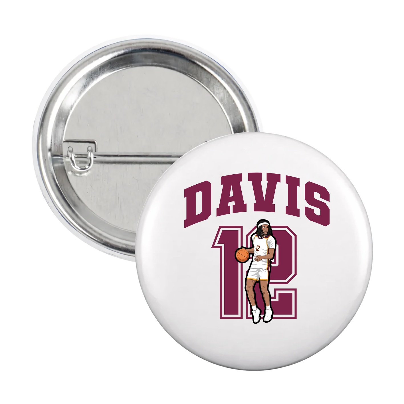 Game Day Button — Number in White