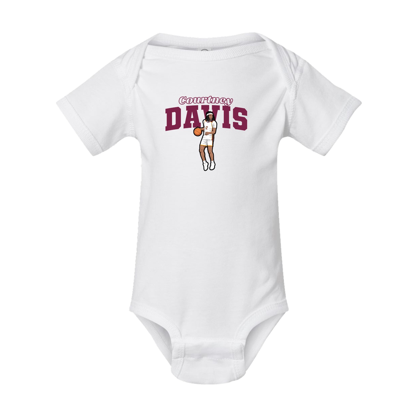 Baby Onesie — Name Arch in White