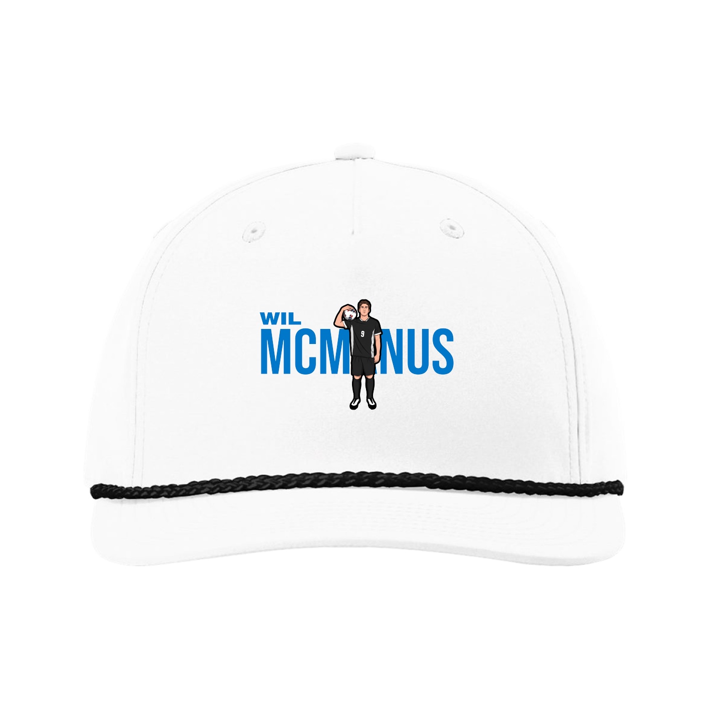 Five-Panel Classic Rope Cap — Player Name in White