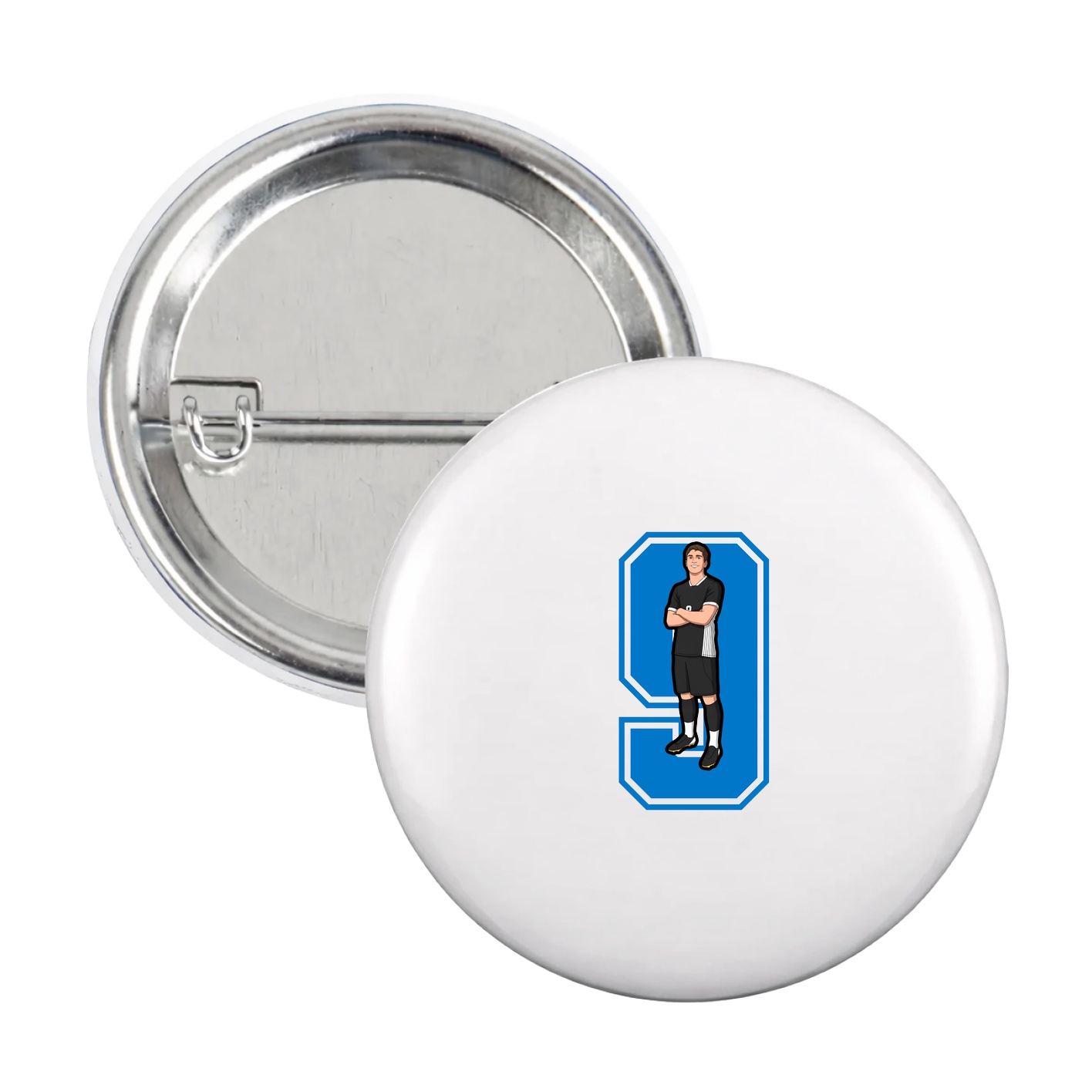 Game Day Button — Number in White