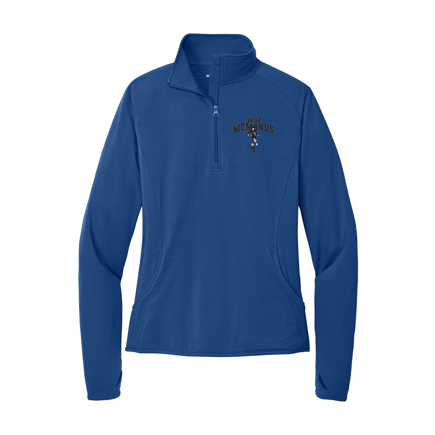 Women's Q-Zip Pullover — Signature Arch in Royal