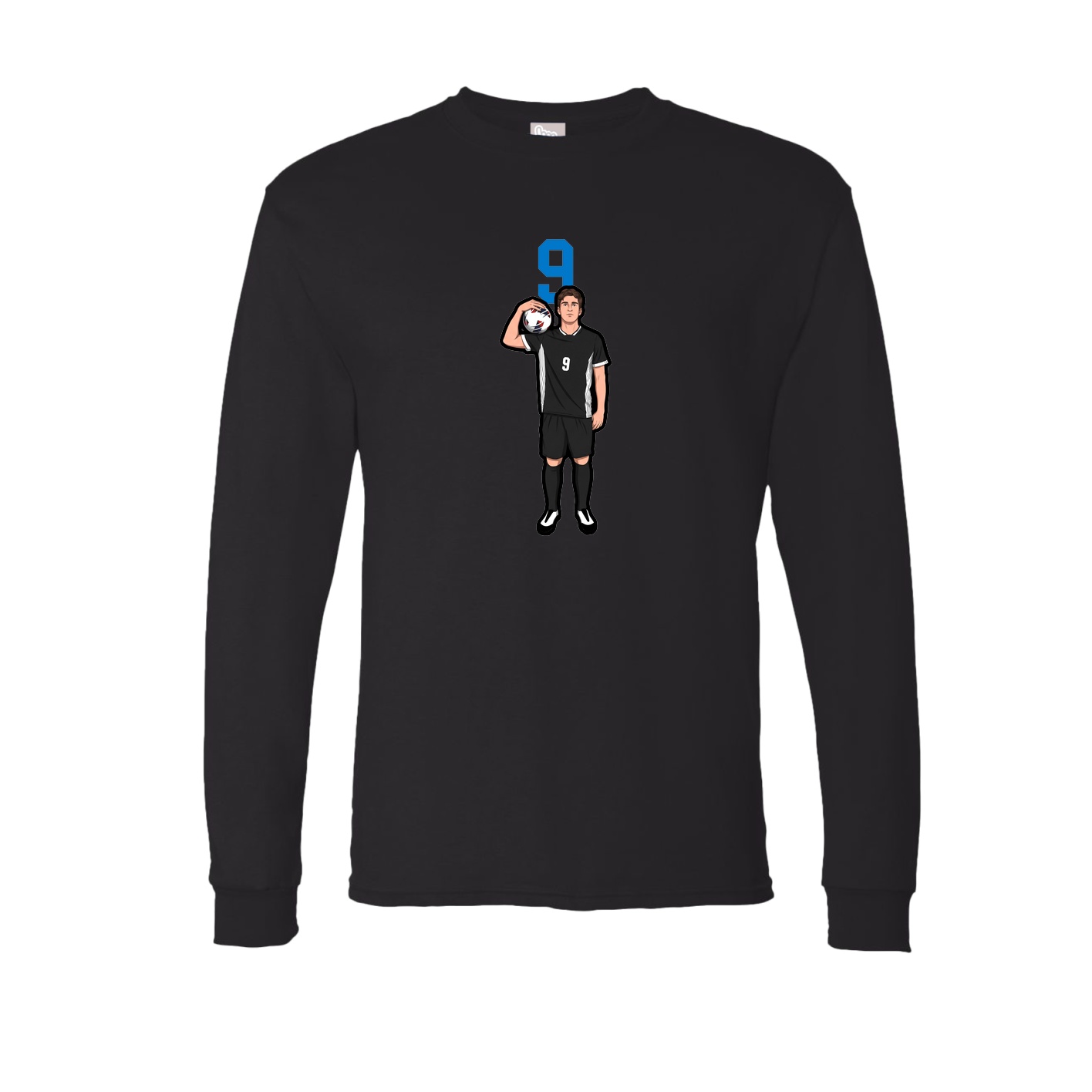 Long Sleeve Tee — Number Top in Black