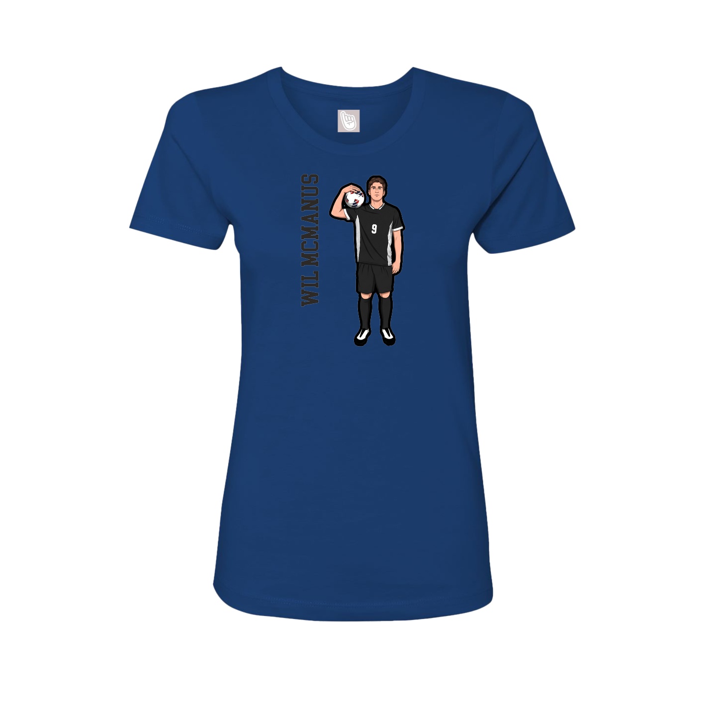 Womens Tee — Name Vertical in Royal