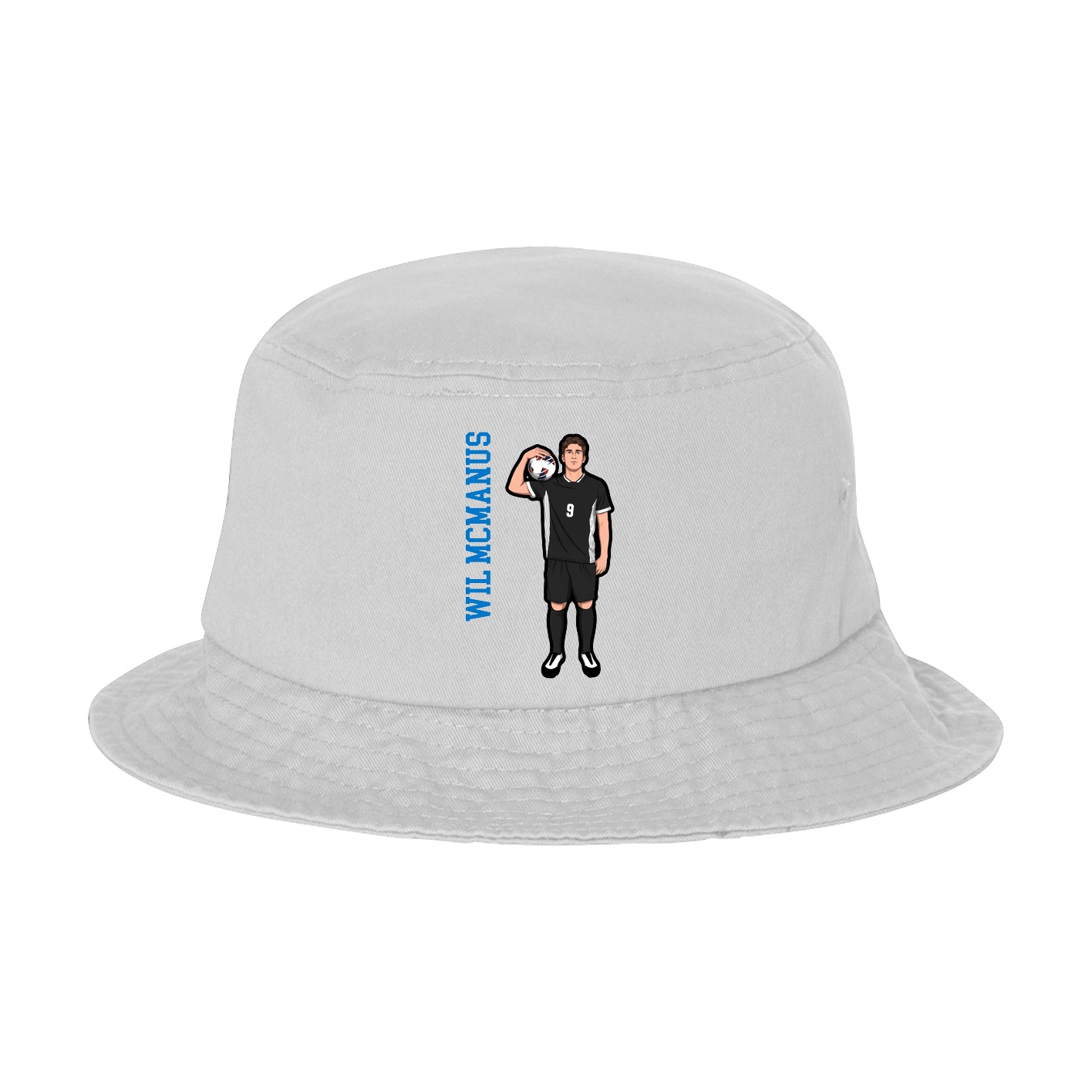 Bucket Cap — Name Vertical in White