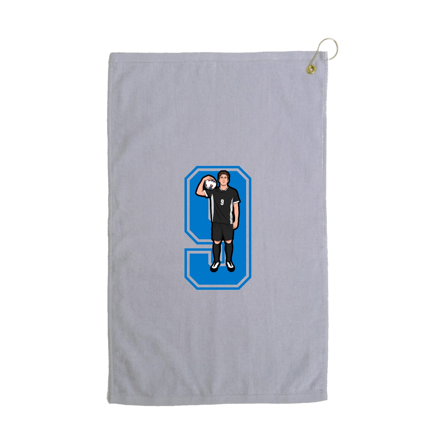Golf Towel — Number in Grey