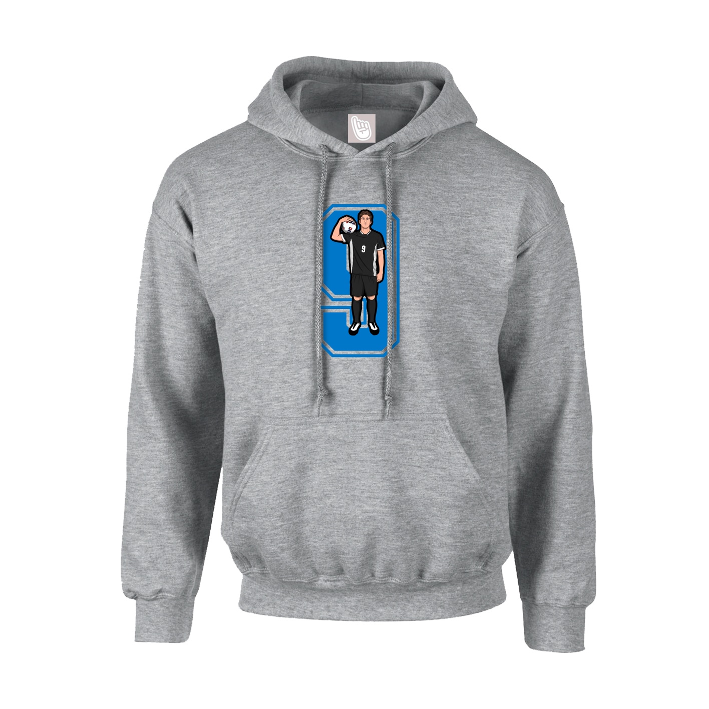 Youth Hoodie — Number in Grey