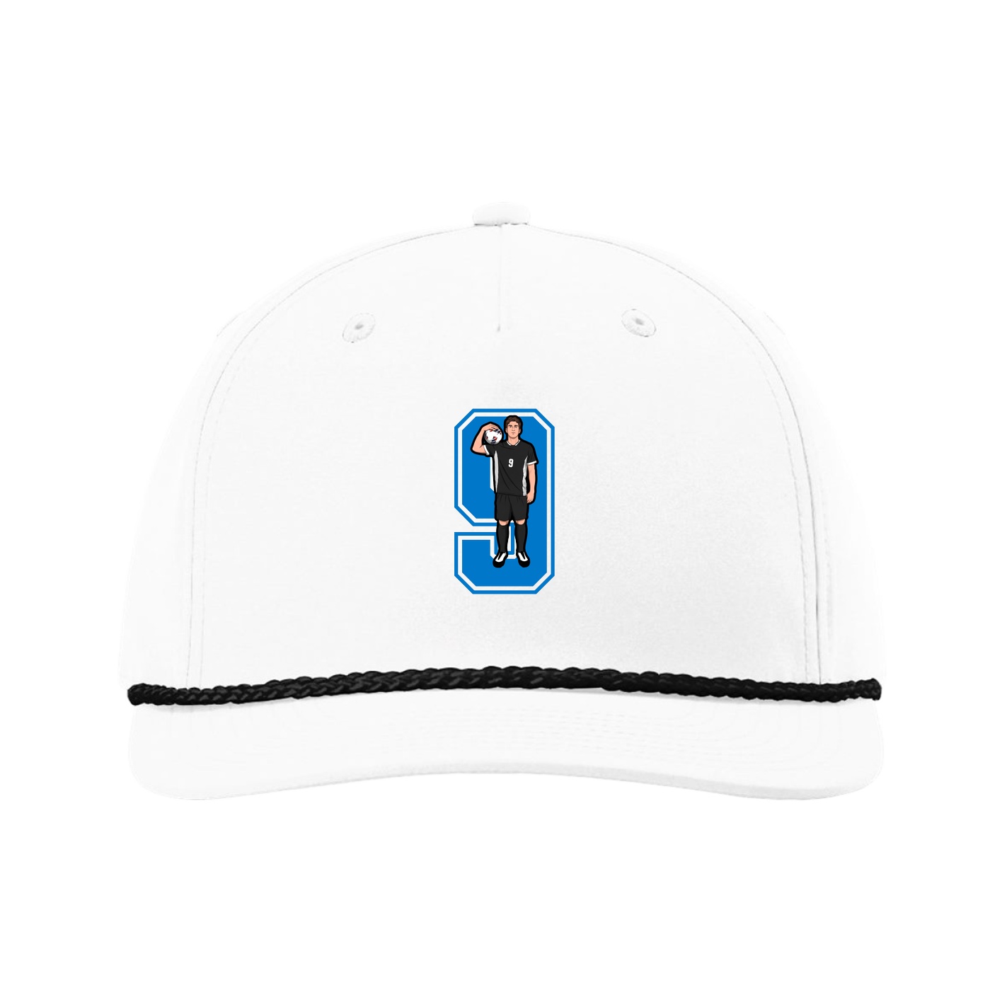 Five-Panel Classic Rope Cap — Number in White