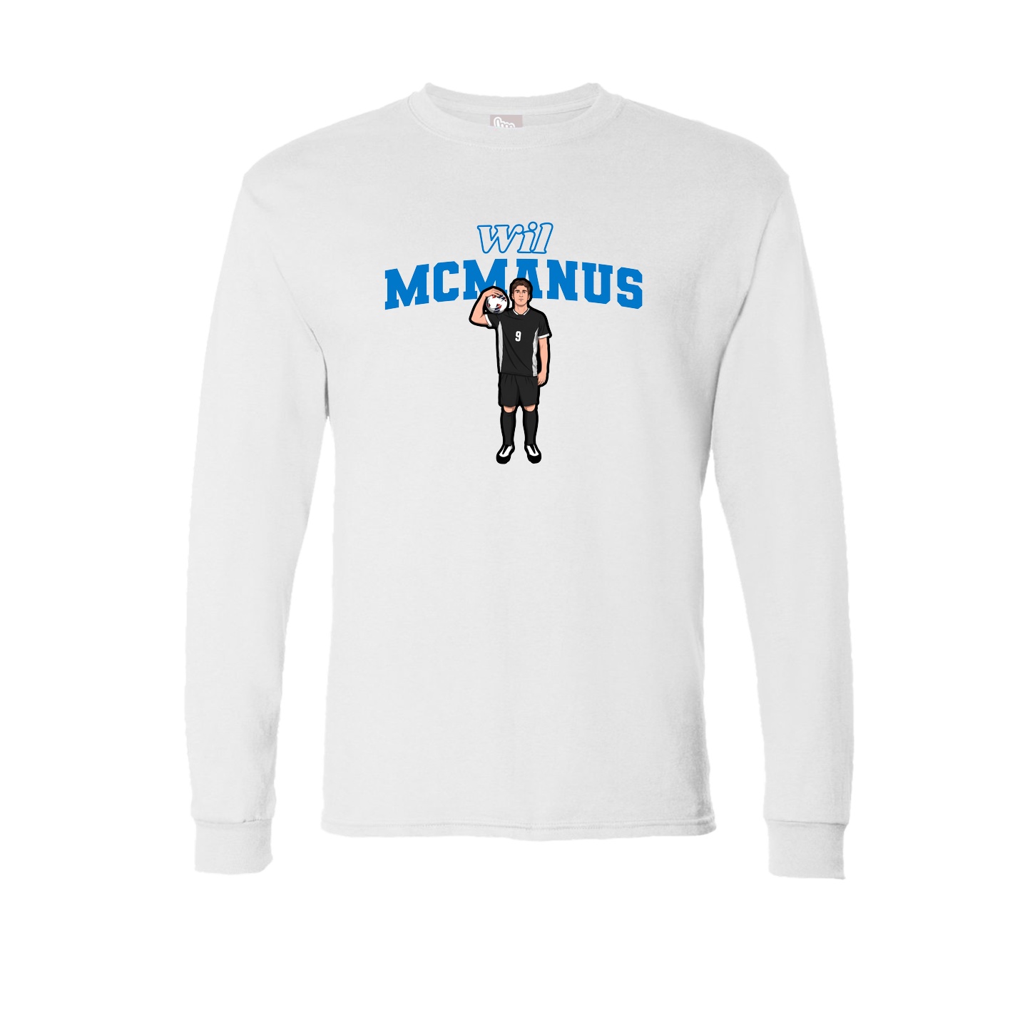 Long Sleeve Tee — Name Arch in White