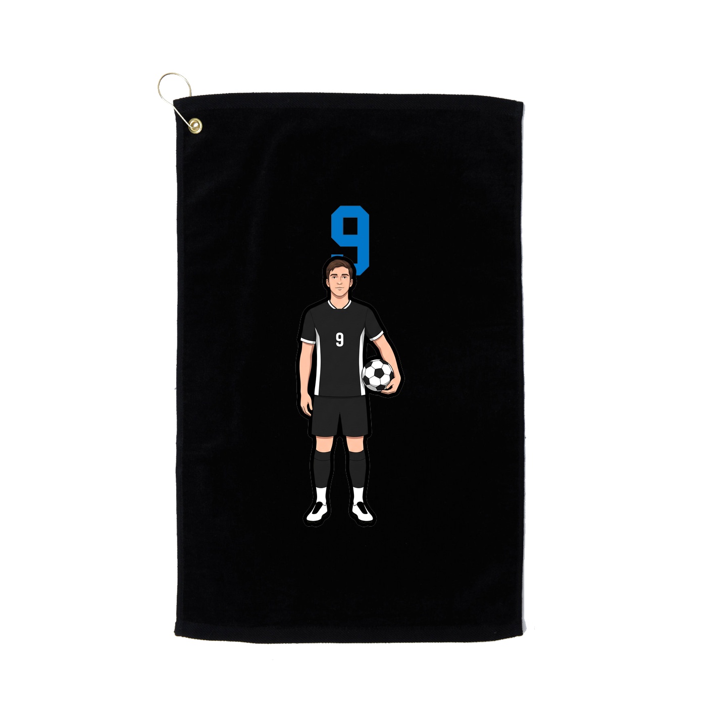 Golf Towel — Number Top in Black