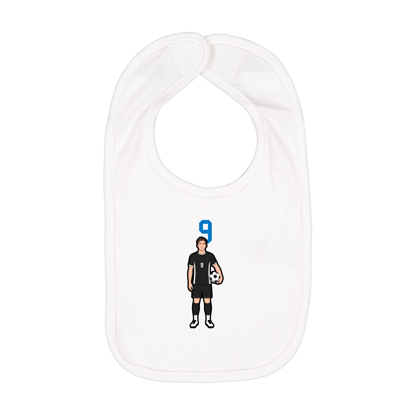 Infant Bib — Number Top in White