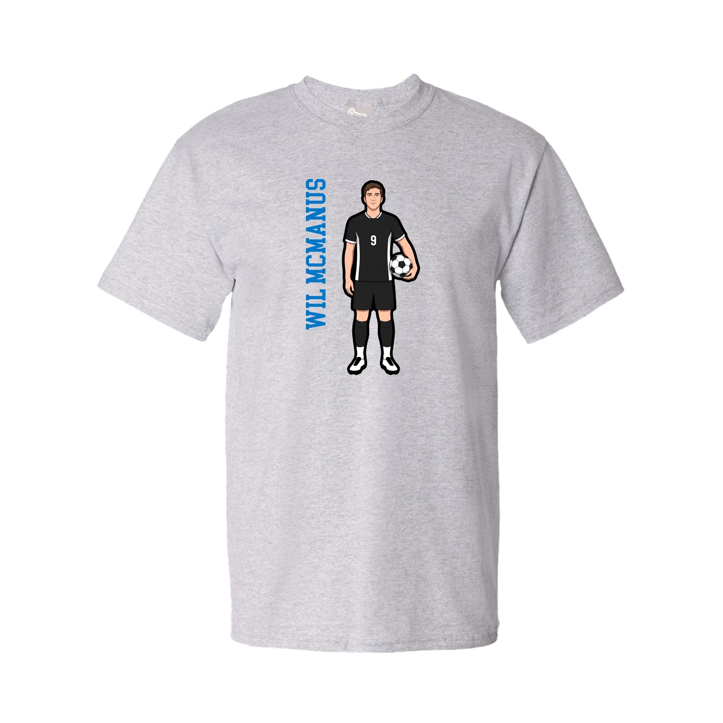 Tee — Name Vertical in Grey
