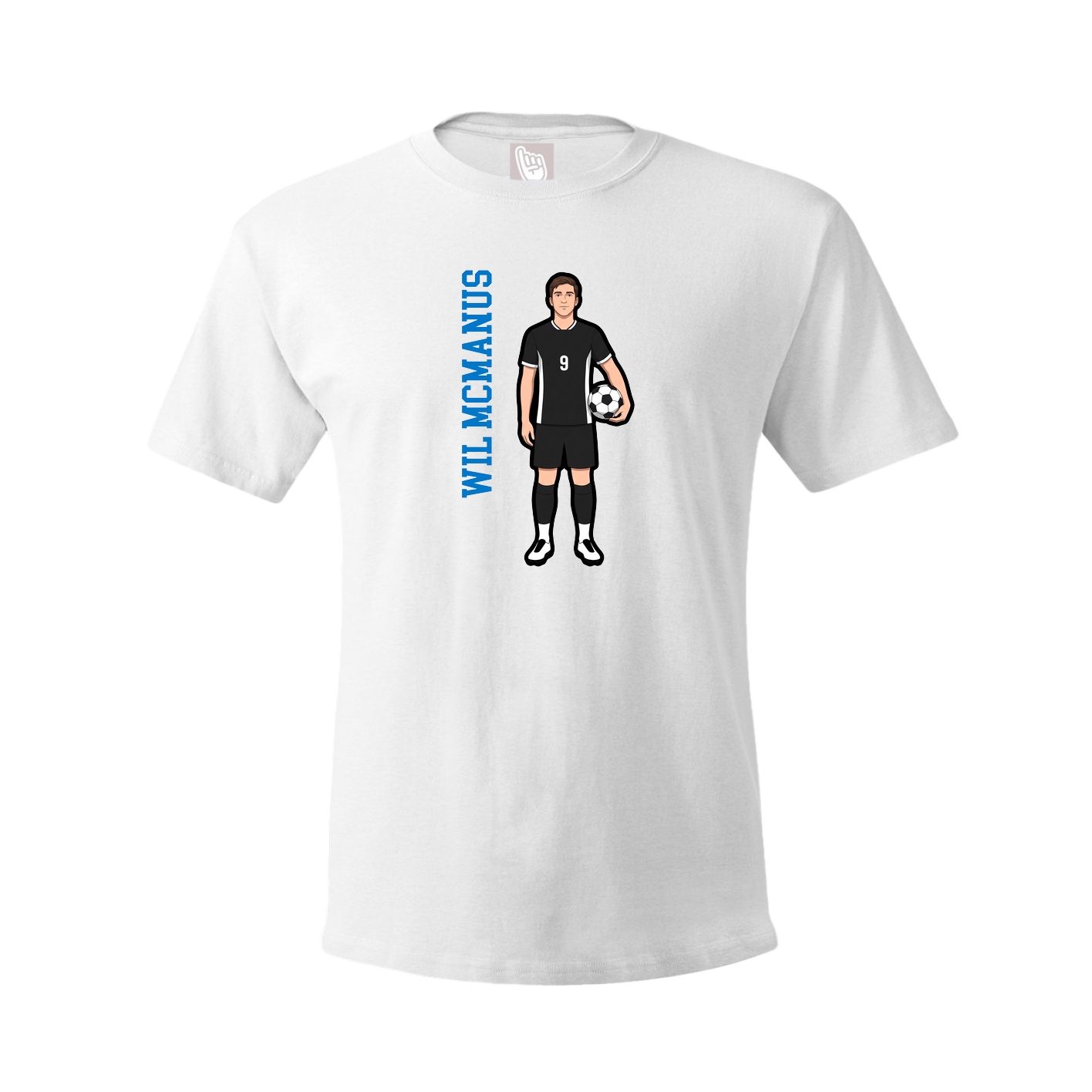 Youth Tee — Name Vertical in White