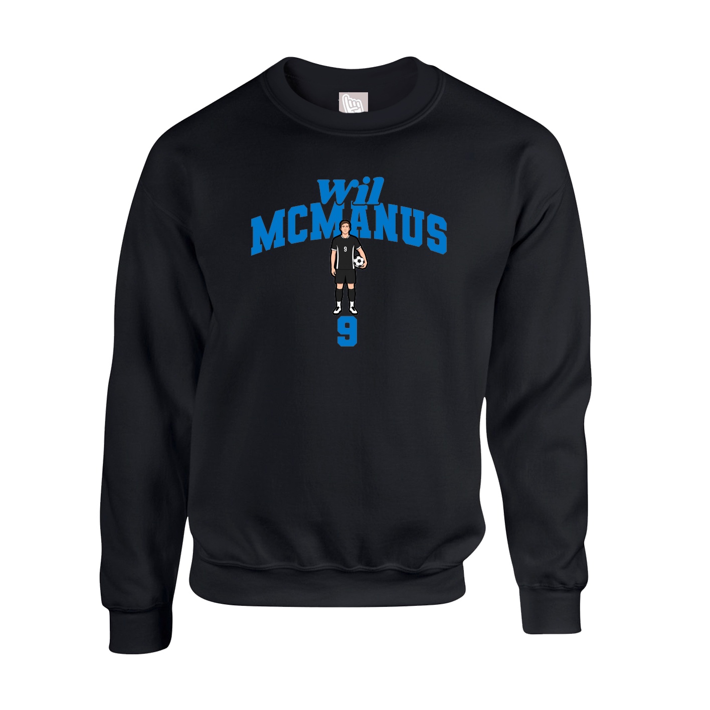 Fleece Crew — Signature Arch in Black