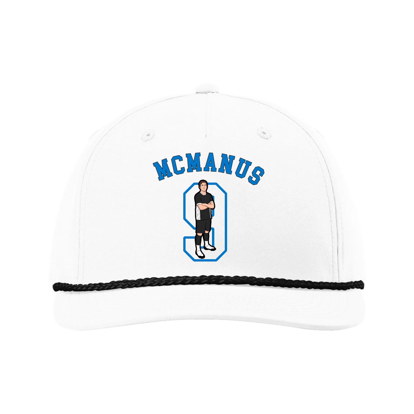 Five-Panel Classic Rope Cap — Shirsey Arch in White