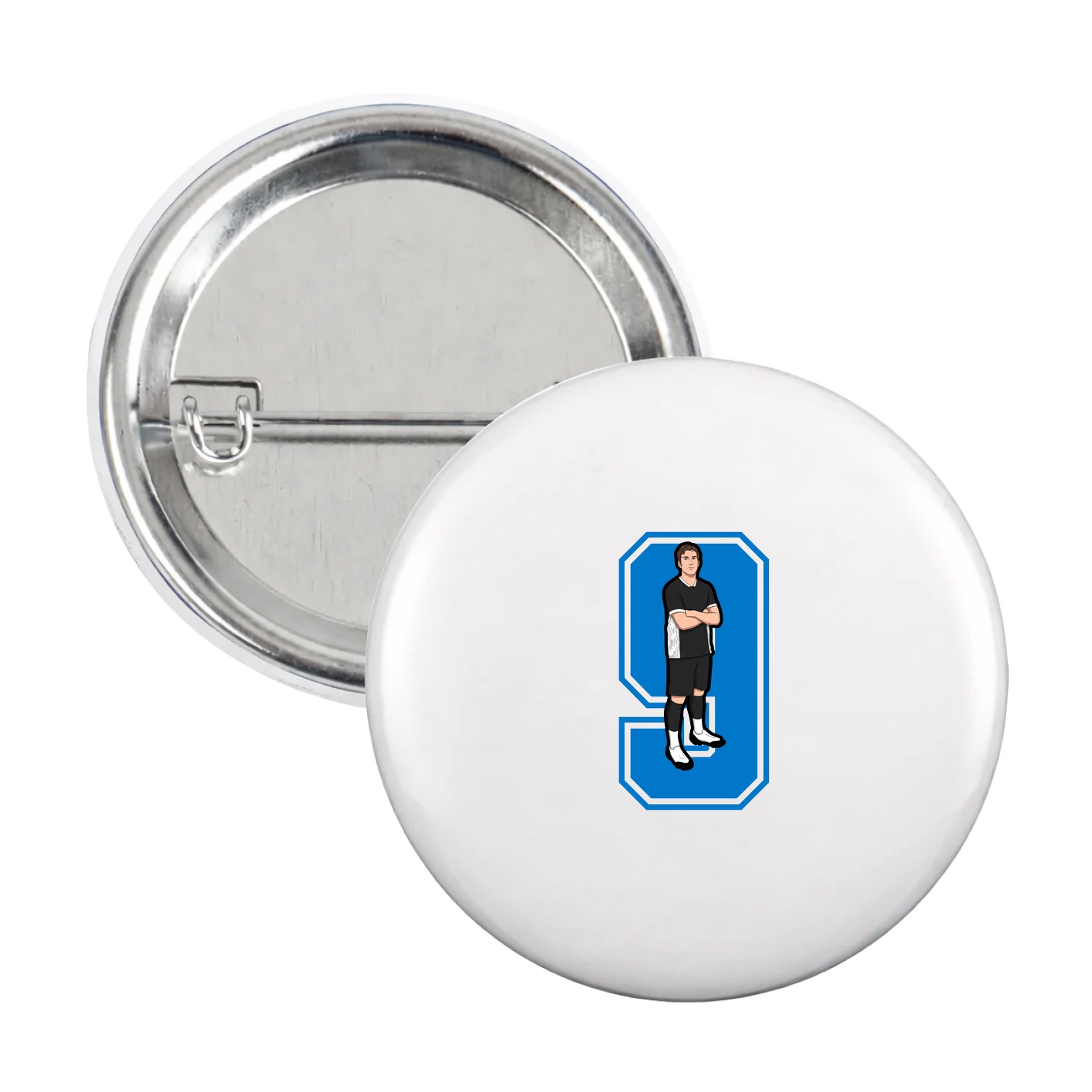 Game Day Button — Number in White