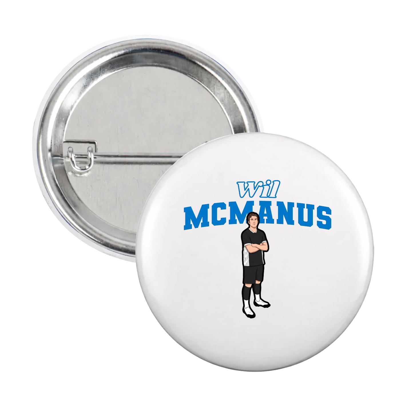 Game Day Button — Name Arch in White